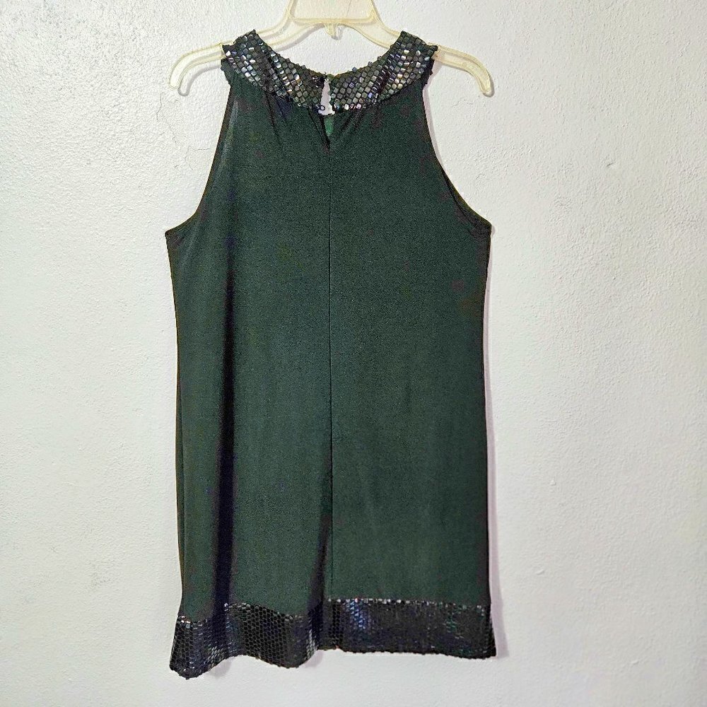 FASHION BUG SEQUINED NECK AND HEMLINE BLACK WOMEN'S PARTY/EVENING DRESS SZ 12